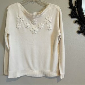 NY & Co. Cream Knit Sweater- Large